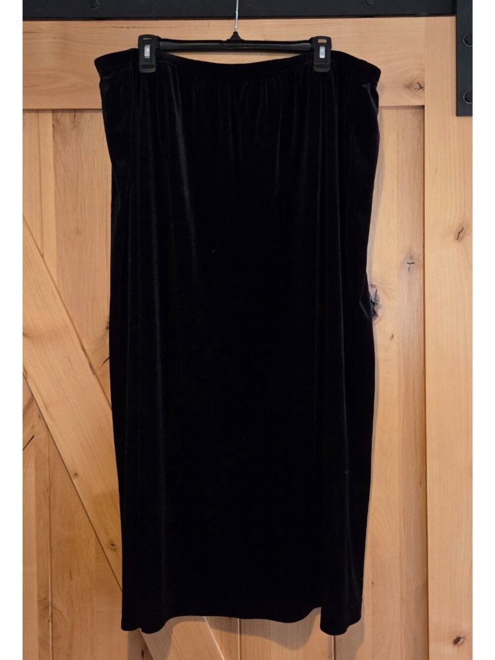 BFA Classics Skirt Velvet Vtg Stretch Black Size 3X Classic Dark Fairy Slit